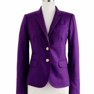 J Crew Schoolboy Blazer Purple Wool Classic 00